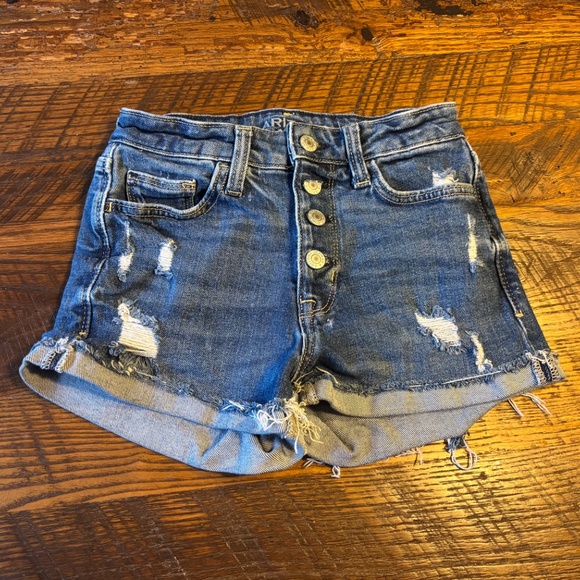 Juniors Arizona Jean Company Hi-Rise Button Fly Jean Shorts - size 1 - Picture 3 of 5